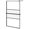 vidaXL Duschwand mit Ablage f&uuml;r Walk-In-Dusche Schwarz 115x195 cm ESG
