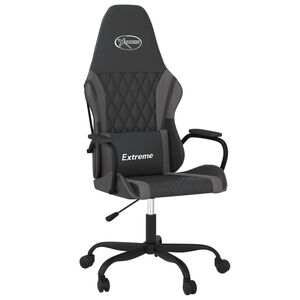 vidaXL Gaming-Stuhl mit Massagefunktion Schwarz und Grau Kunstleder