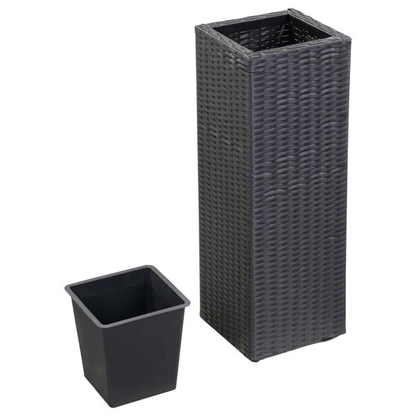 vidaXL Garten-Hochbeet 28&times;28&times;80 Poly Rattan Schwarz