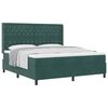 vidaXL Boxspringbett mit Matratze Dunkelgr&uuml;n 180 x 200 cm Samt
