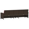 vidaXL Gartensofa 5-Sitzer mit Kissen Braun Poly Rattan