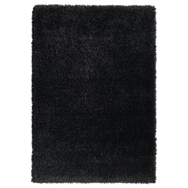 vidaXL Shaggy-Teppich Hochflor Schwarz 120x170 cm 50 mm