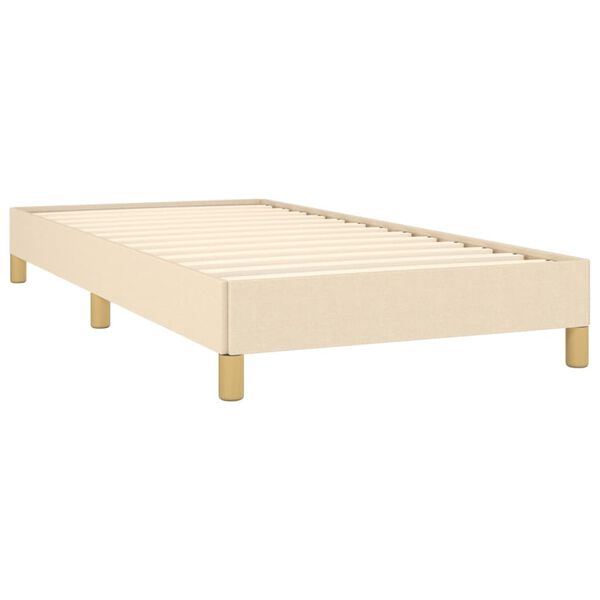 vidaXL Bettgestell ohne Matratze Creme 90x200 cm Stoff