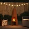 vidaXL Feuerstelle Braun 35 x 35 x 100 cm Wetterstahl