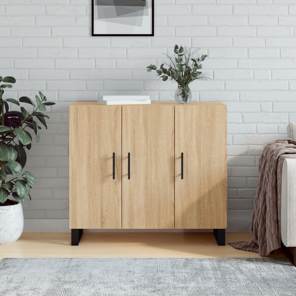 vidaXL Sideboard Sonoma-Eiche 90x34x80 cm Holzwerkstoff