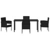 vidaXL Garten Essgruppe mit Kissen 5 pcs Schwarz Poly-Rattan