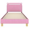vidaXL Kinderbettgestell mit Kopfteil Rosa 90 x 190 cm Stoff