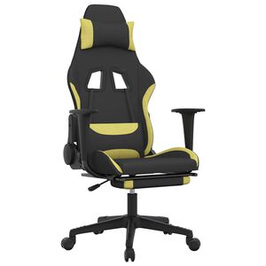 vidaXL Gaming-Stuhl mit Massage & Fu&szlig;st&uuml;tze Schwarz und Hellgr&uuml;n Stoff