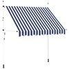 vidaXL Einziehbare Markise Handbetrieben 250 cm Blau/Wei&szlig; Gestreift