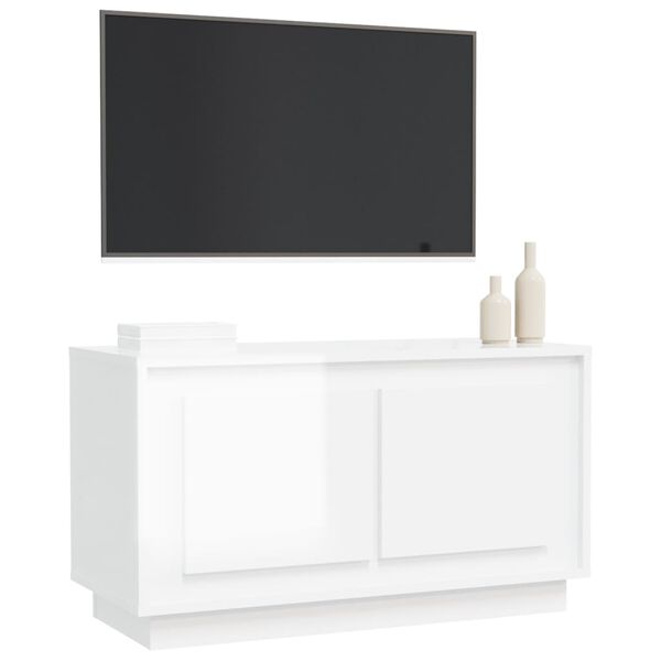 vidaXL TV-Schrank Hochglanz-Wei&szlig; 80x35x45 cm Holzwerkstoff