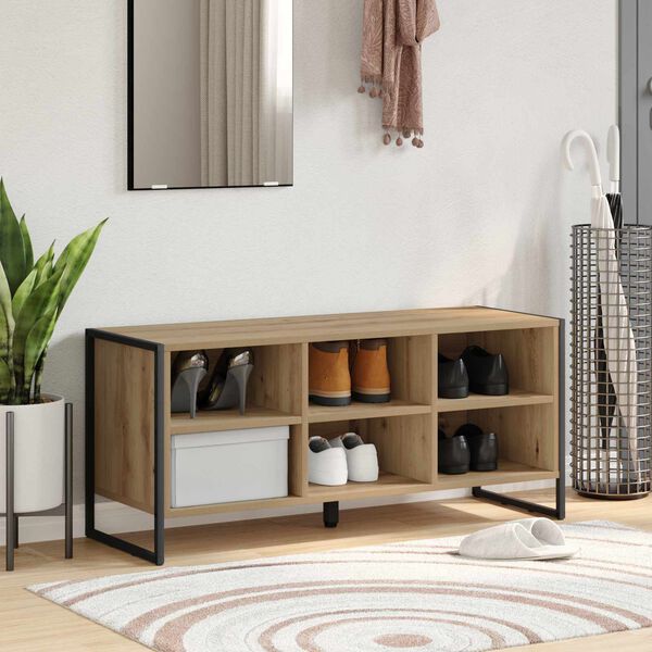 vidaXL Schuhschrank Kunsthandwerk Eiche 60 x 35 x 44 cm Holzwerkstoff