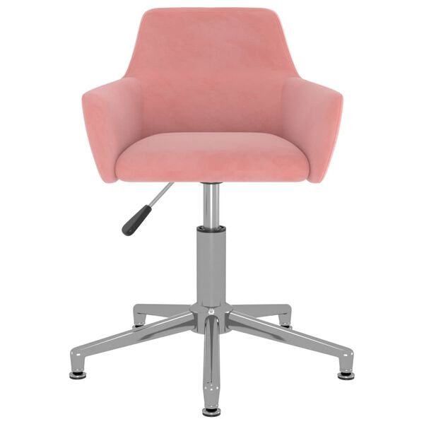 vidaXL Esszimmerst&uuml;hle 4 Stk. Drehbar Rosa Samt