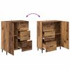 vidaXL Highboard mit Schubladen 2 pcs Altholz Engineered Wood und Glas