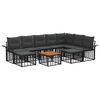 vidaXL Outdoor-Sofagarnitur 10 Stk. Schwarz und Dunkelgrau Polyester