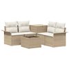 vidaXL Sofa Set 6 stk. 4-Sitzanzahl Beige und Cremewei&szlig;