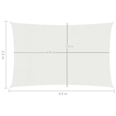 vidaXL Sonnensegel 160 g/m² Weiß 2,5x4,5 m HDPE