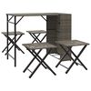 vidaXL 5-tlg. Garten-Essgruppe Klappbar Grau Poly Rattan