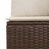 vidaXL 11-tlg. Garten-Sofagarnitur mit Kissen Braun Poly Rattan