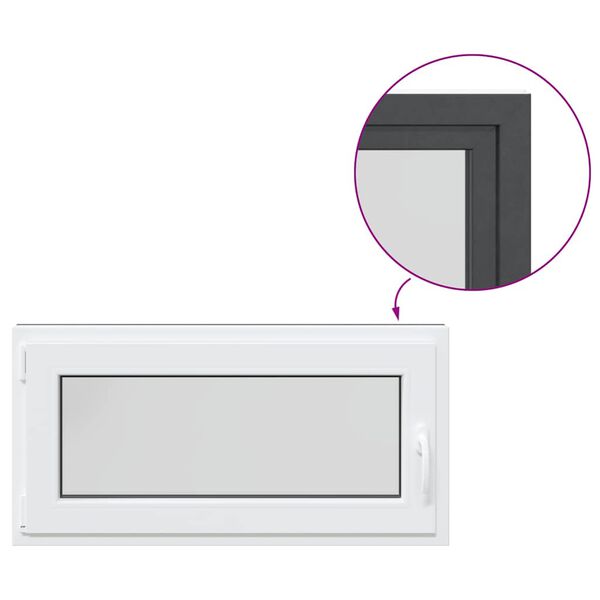 vidaXL Kellerfenster "RISOR" 100x50 cm Drehkipp DIN Links Anthrazit
