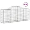 vidaXL Gabionen mit Hochbogen 50 Stk. 200x50x80/100cm Verzinktes Eisen