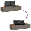 vidaXL Gartensofa-set mit Kissen mit Speicher 6 pcs Grau Polyrattan