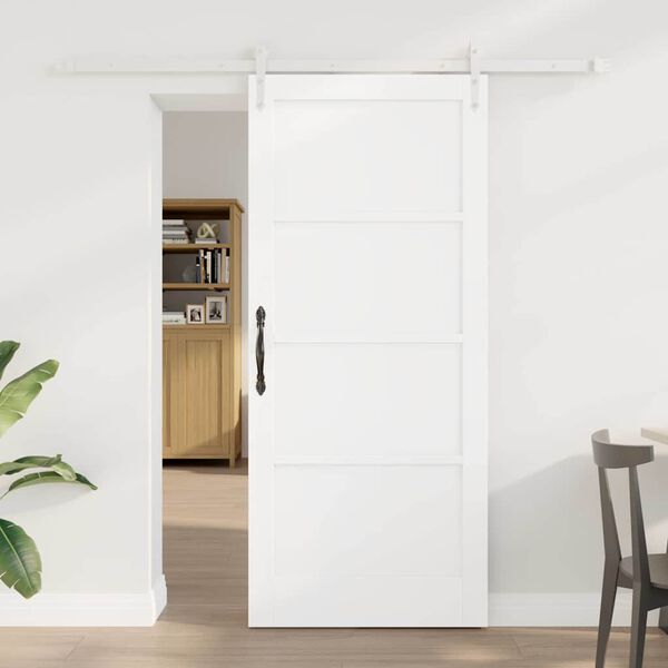 vidaXL Schiebet&uuml;r ORKDAL Wei&szlig; 78 x 202 cm Massives Kiefernholz