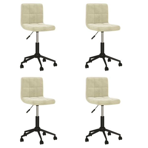 vidaXL Esszimmerst&uuml;hle 4 Stk. Drehbar Creme Samt