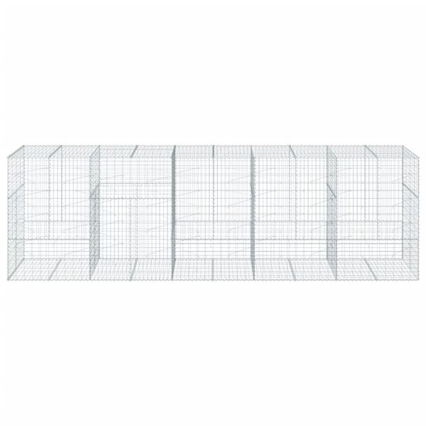vidaXL Gabione mit Deckel 500x100x150 cm Verzinktes Eisen