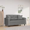 vidaXL 2-Sitzer-Sofa mit Kissen Dunkelgrau 120 cm Mikrofasergewebe