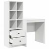 vidaXL Schreibtisch mit Schubladen 2 pcs Wei&szlig;