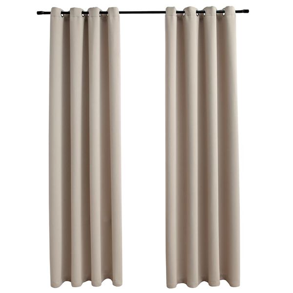vidaXL Verdunkelungsvorh&auml;nge mit Metall&ouml;sen 2 Stk. Beige 140x245 cm