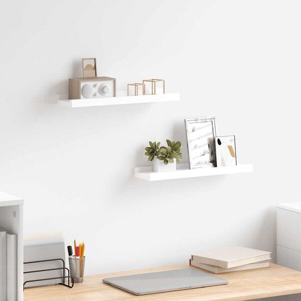 vidaXL Bilderleisten 2 Stk. Wei&szlig; 40x9x3 cm MDF