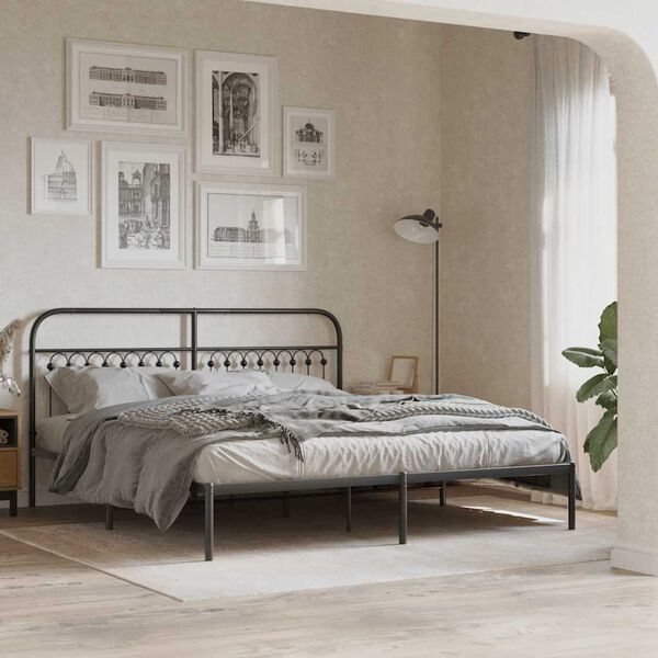vidaXL Kopfteil Metall Schwarz 180 cm