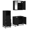 vidaXL Badezimmerm&ouml;bel-Set 3 pcs Schwarz Eichen-Optik Holzwerkstoff