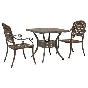 vidaXL Gartentisch Set 3 pcs Bronze Gussaluminium