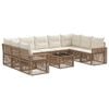 vidaXL Gartensofa-set 10 pcs Beige und Cremewei&szlig; Poly-Rattan