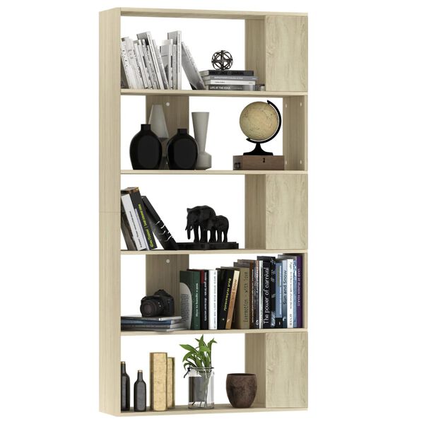 vidaXL B&uuml;cherregal/Raumteiler Sonoma-Eiche 80x24x159 cm Holzwerkstoff