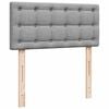 vidaXL Ottomane Bett mit Matratze & LEDs Hellgrau 90x200 cm Stoff