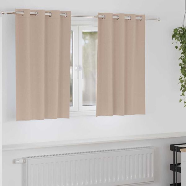 vidaXL Verdunkelungs-Vorhänge mit Ringen 2 pcs Taupe 140 x 140 cm
