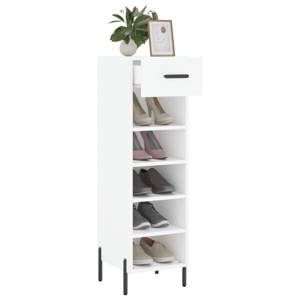 vidaXL Schuhschrank Wei&szlig; 30x35x105 cm Holzwerkstoff