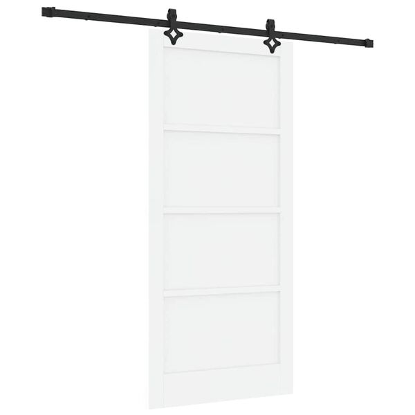 vidaXL Schiebet&uuml;r ORKDAL Wei&szlig; 93 x 202 cm Massives Kiefernholz