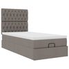 vidaXL Ottoman-Bett mit Matratze & LEDs Taupe 100x200 cm Stoff