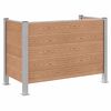 vidaXL M&uuml;lltonnenzaun Braun 161 x 85 x 115 cm Aluminium und WPC