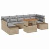 vidaXL Gartensofa-set 8 stk. Beige Poly-Rattan