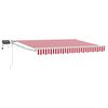 vidaXL Manuelle Gelenkarmmarkise mit LEDs Rot und Wei&szlig; 2,5 x 2 m