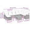 vidaXL Gartensofa-set mit Kissen mit Speicher 9 pcs Beige Poly Rattan