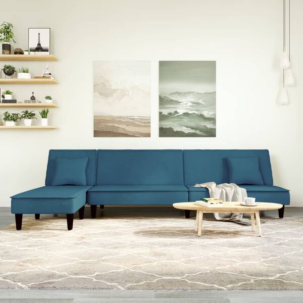 vidaXL Schlafsofa in L-Form Schwarz 255x140x70 cm Samt