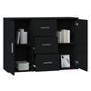 vidaXL Sideboard Schwarz 91x29,5x65 cm Holzwerkstoff