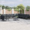 vidaXL Gartensofa-set mit Kissen 11 pcs Schwarz Stahl