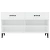 vidaXL Schuhschrank Hochglanz-Wei&szlig; 102x35x55 cm Holzwerkstoff
